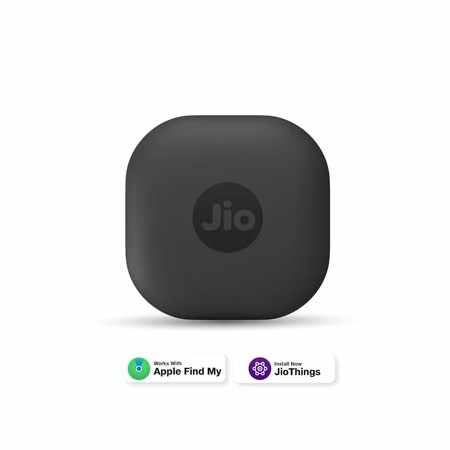 JioTag Air Grey for iOS, Apple Find My Network Item Finder, Worldwide Tracking for Keys, Wallets, Luggage, Pets, Gadgets and more, 1+1 Year Battery, No SIM Needed, 120 db Sound, Bluetooth v5.3